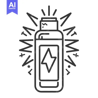 Aset premium populer: A stylized illustration of a power cell emitting energy bolts