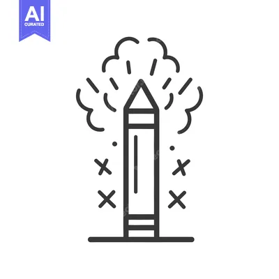 Aset desain premium: A black and white illustration depicting a rocket launch