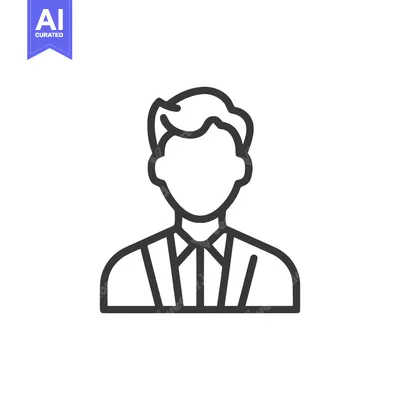 Premium design asset: Minimalist Line Art: Faceless Man in Shirt and Tie Icon