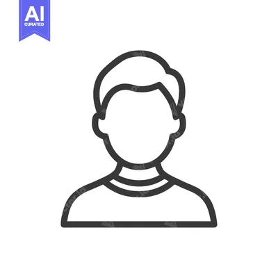 Aset premium populer: Minimalist Line Art: Faceless Man Icon on White Background