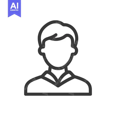 Aset premium populer: Minimalist Man Icon: Faceless Figure with Shirt and Hair Outline