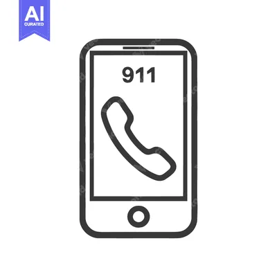 Aset desain premium: E911 Emergency Icon Line Art Icon  3216
