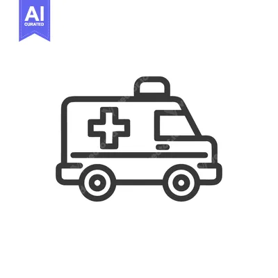 Aset premium populer: Minimalist Ambulance Icon: Emergency Vehicle with Medical Cross Symbol