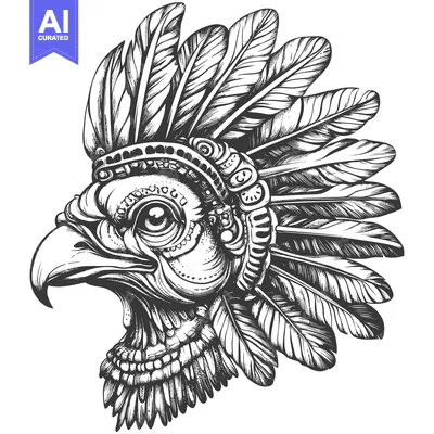 Popular premium asset: Eagle Head with Detailed Feathers and Ornamental Decoration