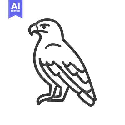 Premium design asset: A simple outlined illustration of a regal looking bird