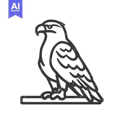 Popular premium asset: A simple illustration depicting a perched bird of prey outline