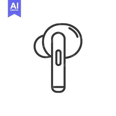 Popular premium asset: Sleek Wireless Earbud Icon: Modern Audio Technology Outline Design