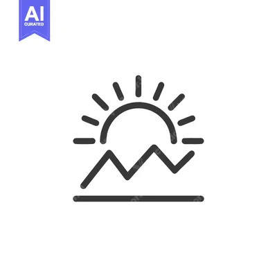 Popular premium asset: Minimalist Sunrise Over Mountains Icon: Simple Line Art Design