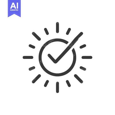 Aset premium populer: Sun with Check Mark Icon: Positive Energy, Approval, and Success Symbo