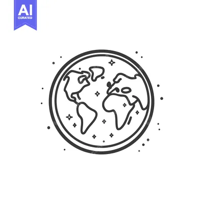 Popular premium asset: Simplified black and white illustration representing planet earth in s