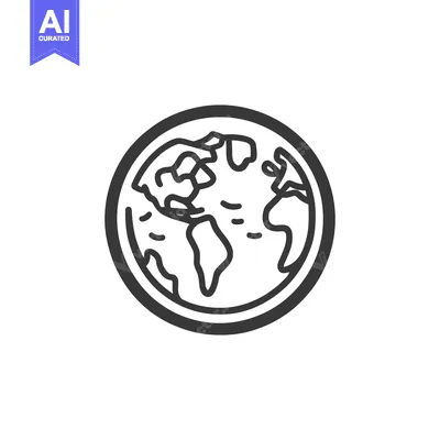 Aset premium populer: The Black And White Outline Depiction Of The Earth Planet