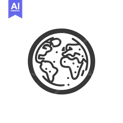 Aset premium populer: Simple black and white outline of a stylized planet earth