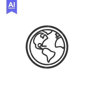 Popular premium asset: A simplified outline drawing of the planet earth in a circle