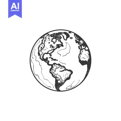 Aset premium populer: A simple hand drawn illustration depicting our planet earth