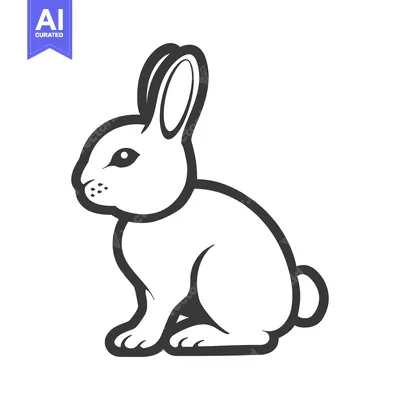 Aset premium populer: A side profile illustration featuring a cute bunny rabbit animal