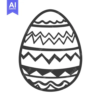 Premium design asset: An outlined decorated egg representing the springtime holiday celebrat