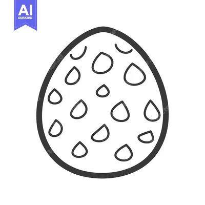 Aset premium populer: A single egg illustrated with tear drop and oval shapes design