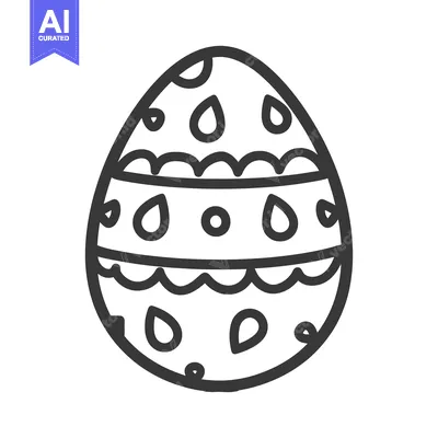 Aset premium populer: A decorated egg with various simple shapes for springtime festivities