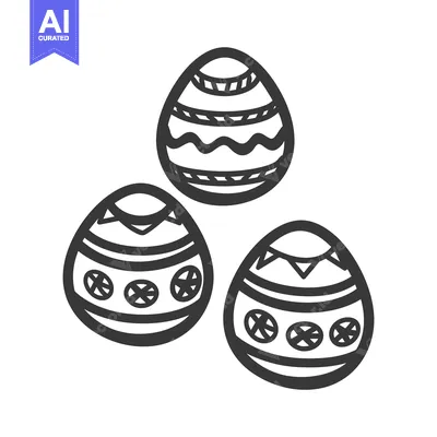 Popular premium asset: Three stylized decorated eggs are displayed in a white background