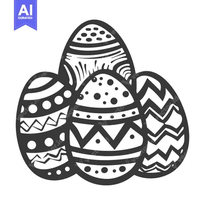 Four Decorative Easter Eggs With Distinctive Ornamentation Design