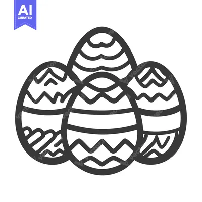 Popular premium asset: Four decorated eggs arranged together as a simple illustration