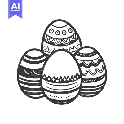 Aset premium populer: A cluster of decorated eggs forming an Easter themed illustration