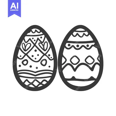 Premium design asset: Two decorated eggs isolated against a white background are displayed