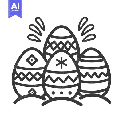 A graphic illustration of several decorated Easter eggs together