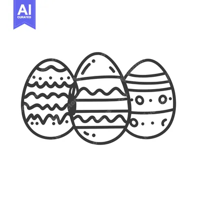 Popular premium asset: Three decorated eggs are displayed in a simple line drawing