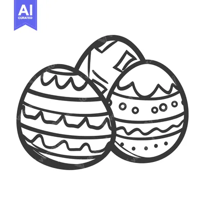 Premium design asset: Three Decorated Easter Eggs Are Pictured Against White Backgrounds
