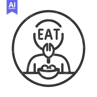 Popular premium asset: Simplified black and white illustration representing eating and mealti