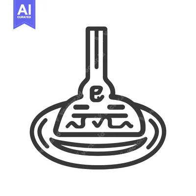 Popular premium asset: Simple black illustration of a plate with food on it