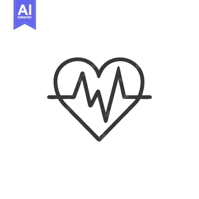 Heartbeat Line Icon: Minimalist Symbol of Health and Vitality on White