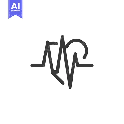 Premium design asset: Minimalist Heartbeat Line Art: Medical Pulse Symbol on White Backgroun