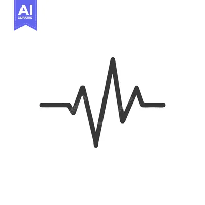 Aset premium populer: Minimalist Heartbeat Line Art: Dark Gray Pulse on White Background, Me
