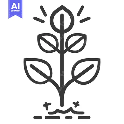 Aset premium populer: A stylized illustration of a plant growing from the earth