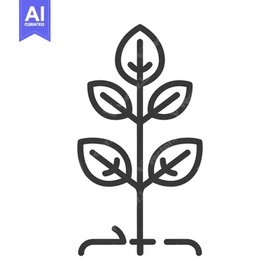Aset desain premium: A simple line drawing depicting the growth of a small plant