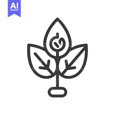 Popular premium asset: Simple illustration shows a growing plant with three detailed leaves