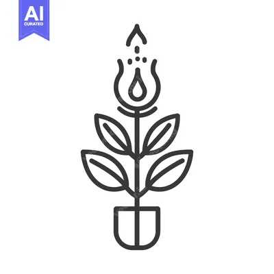 Aset premium populer: Simple illustration of a growing plant with watering droplet