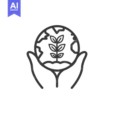 Aset premium populer: Hands gently cradling a globe containing a growing plant