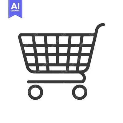 Premium design asset: A Simple Outline Depicting a Shopping Cart Ready for Purchases