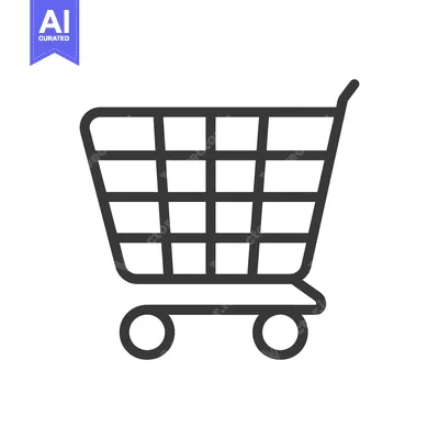 Premium design asset: A simple shopping cart graphic displayed on a white background
