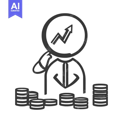 Aset desain premium: An illustrated person looking at a financial growth chart