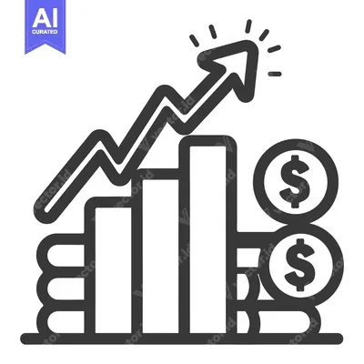 Aset premium populer: An upward trending financial chart with currency and progress