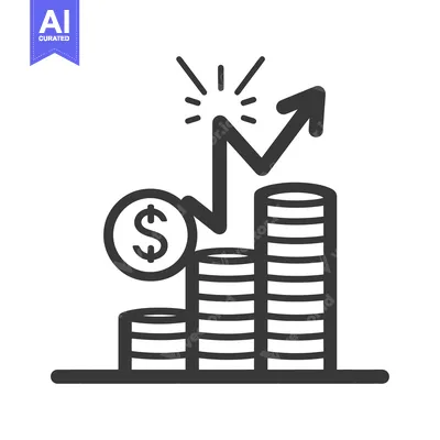 Aset premium populer: Financial growth illustrated with rising stacks of coins and an arrow