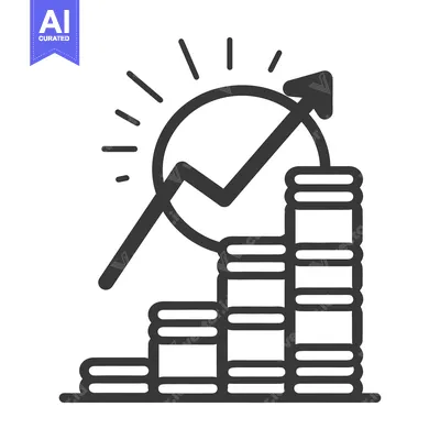 Aset desain premium: A simple illustration depicts growth and increasing financial progress
