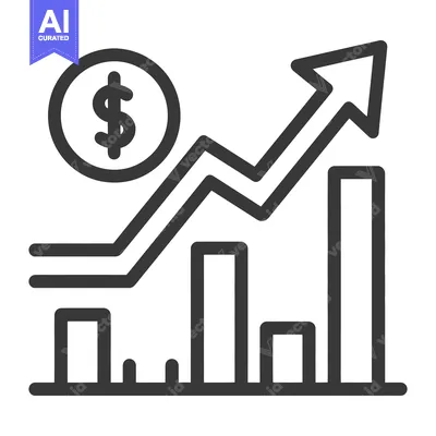 Aset premium populer: Financial data is trending upward representing positive growth and gai