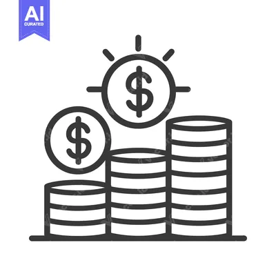 Premium design asset: A simple illustration of stacked currency coins symbolizing financial
