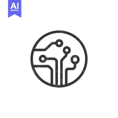 Aset premium populer: Minimalist Circuit Board Icon in Circle, Technology Concept, Isolated