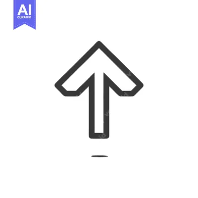 Aset premium populer: Bold Outline Arrow Pointing Upward on White Background, Minimalist Des